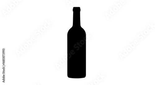 Silhouette of a long neck bottle on a white background