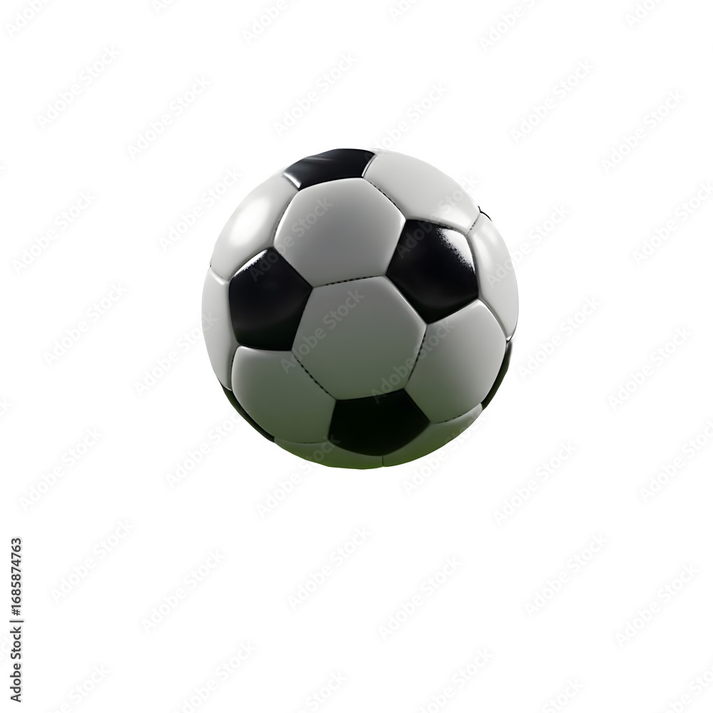 Fototapeta premium Single vector black Traditional Soccer Ball on Transparent Background, object, play, leather