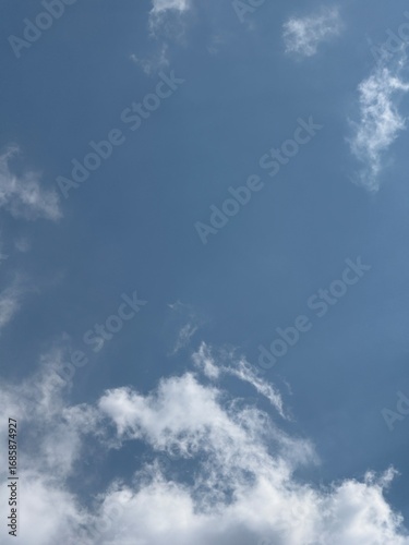 Fluffy clouds in a blue sky