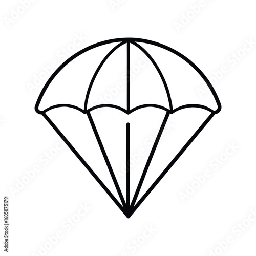 Parachute Outline on White Background