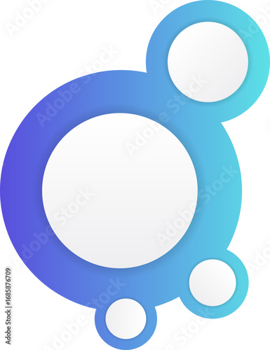 Large central gradient circle connected to multiple smaller surrounding nodes in a hub configuration.
