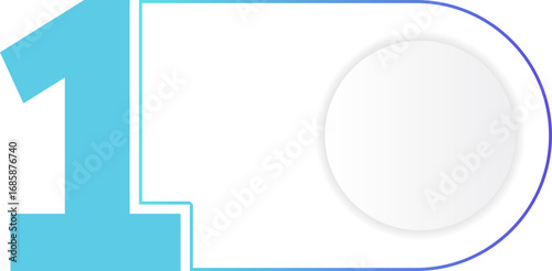 Circular tag outlined with a gradient border and containing the number one in a bold style.