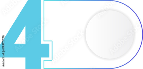 Gradient circular tag outlined with a border containing the number four in bold.
