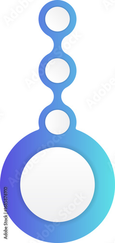 Vertical chain of gradient nodes aligned above a larger circular base element.