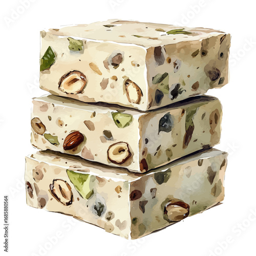 Halva, watercolor clipart vector, isolated on a white background.