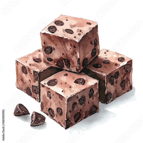 watercolor vector of Halva, isolated on a white background.