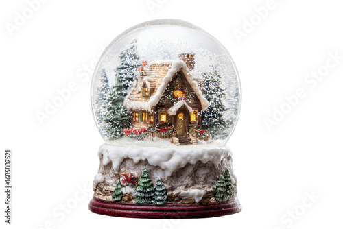 Festive winter wonderland snow globe holiday home decor art