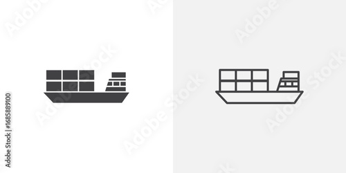 Logistic ship icon set for ui designs on white background