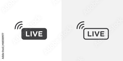 Live news report icon set for ui designs on white background