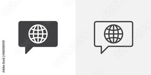 Language icon set for ui designs on white background