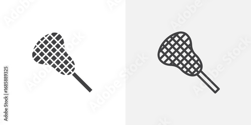 Lacrosse icon set for ui designs on white background