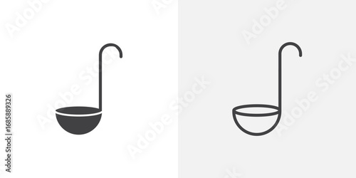 Ladle icon set for ui designs on white background