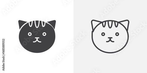 Kitten icon set for ui designs on white background