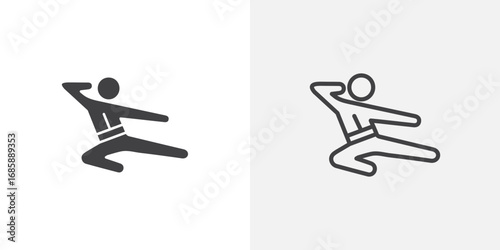 Kung fu icon set for ui designs on white background