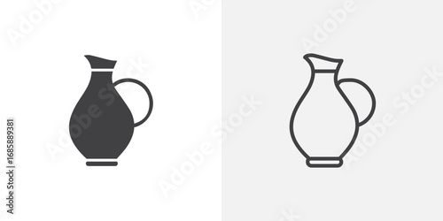 Jug icon set for ui designs on white background