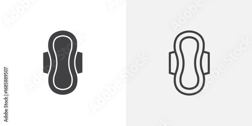 Hygienic pad icon set for ui designs on white background