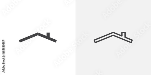 Home roof icon set for ui designs on white background