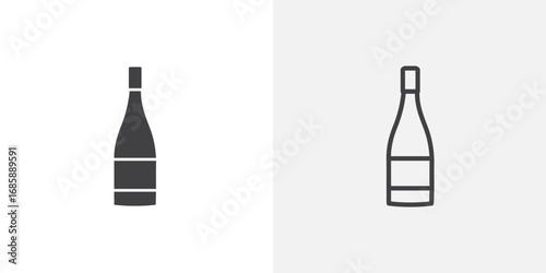 Hine bottle icon set for ui designs on white background