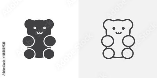 Gummy bear icon set for ui designs on white background