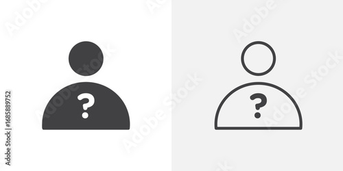 Guess who icon set for ui designs on white background