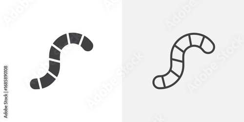 Worm icon set for ui designs on white background