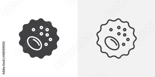 White blood cell icon set for ui designs on white background