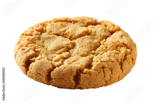 Close-up of a single, golden-brown, slightly-textured cookie