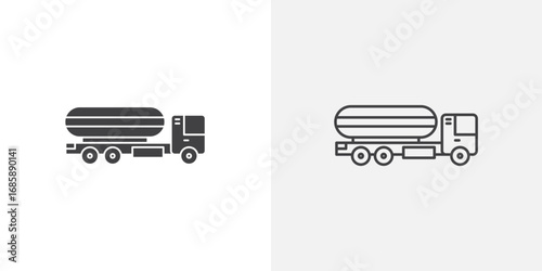 Tank truck icon set for ui designs on white background