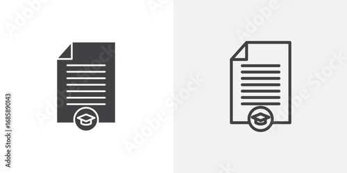 Thesis icon set for ui designs on white background