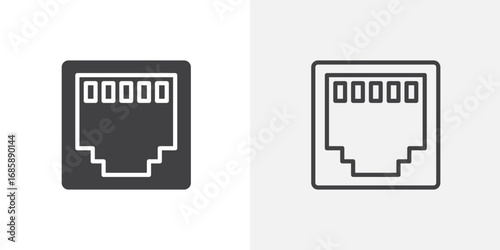 TCP icon set for ui designs on white background