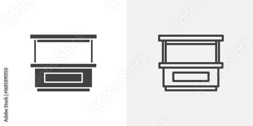 Stall icon set for ui designs on white background