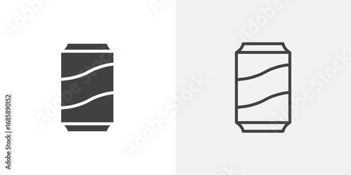 Soda can icon set for ui designs on white background