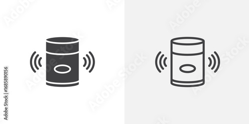 Smart speaker icon set for ui designs on white background