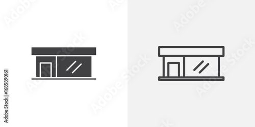 Showroom icon set for ui designs on white background