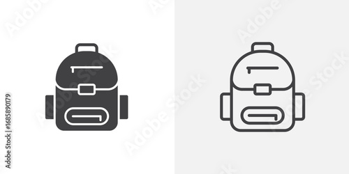 School bag icon set for ui designs on white background