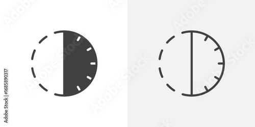 Half hour icon set for ui designs on white background