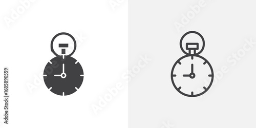 Pocket watch icon set for ui designs on white background