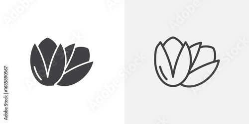 Pistachio icon set for ui designs on white background