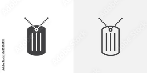 Dog tag icon set for ui designs on white background