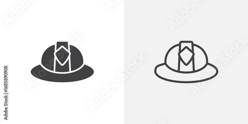 Firefighter hat icon set for ui designs on white background
