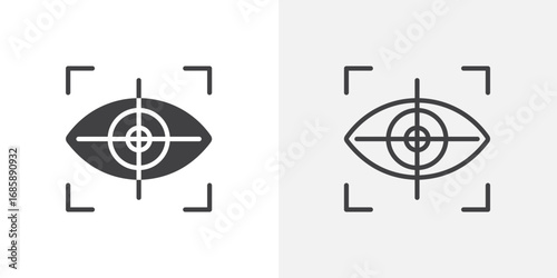 Eye tracking icon set for ui designs on white background