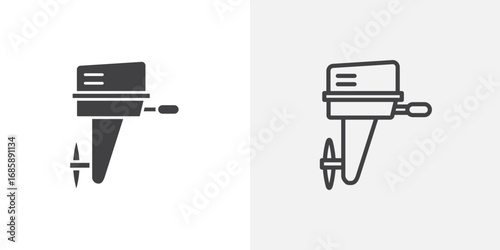 Boat Engine icon set for ui designs on white background