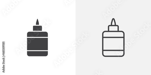 Glue icon set for ui designs on white background