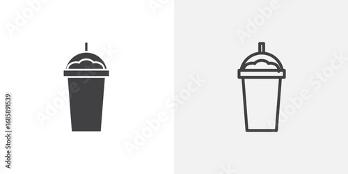 Frappuccino icon set for ui designs on white background