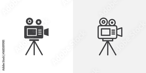 Film making icon set for ui designs on white background