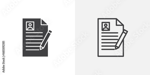 Enrollment icon set for ui designs on white background