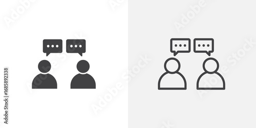Discussion icon set for ui designs on white background