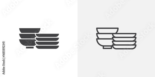 Dishes icon set for ui designs on white background