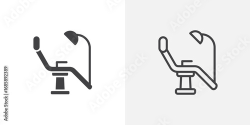 Dentist chair icon set for ui designs on white background