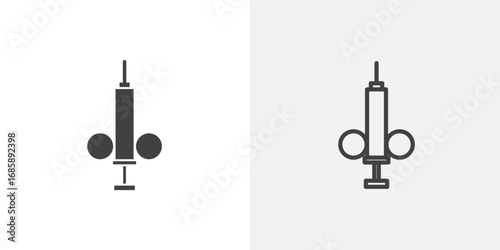 Dental needle icon set for ui designs on white background